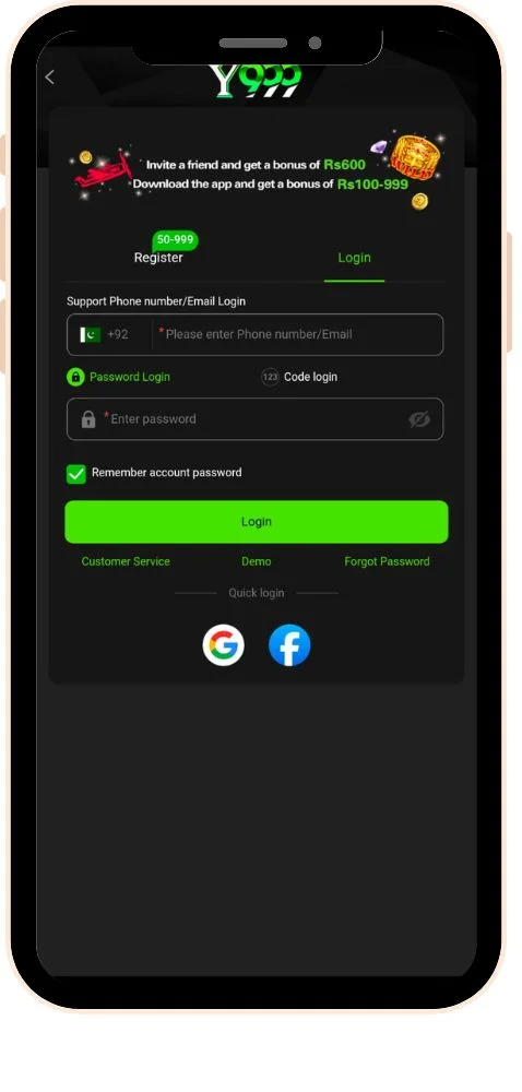 login and register